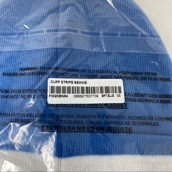 Supreme Cuff Stripe Beanie Blue Hat FW20BN54 - Picture 4 of 5